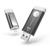64GB Adam Elements iKlips Apple Lightning USB 3.0 Flash Memory Stick / Drive - Gunmetal Grey